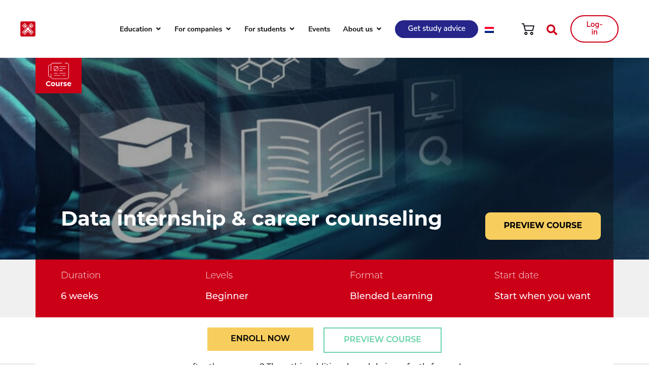 Screenshot of https://amsterdamdataacademy.com/product/data-internship-career-counseling/