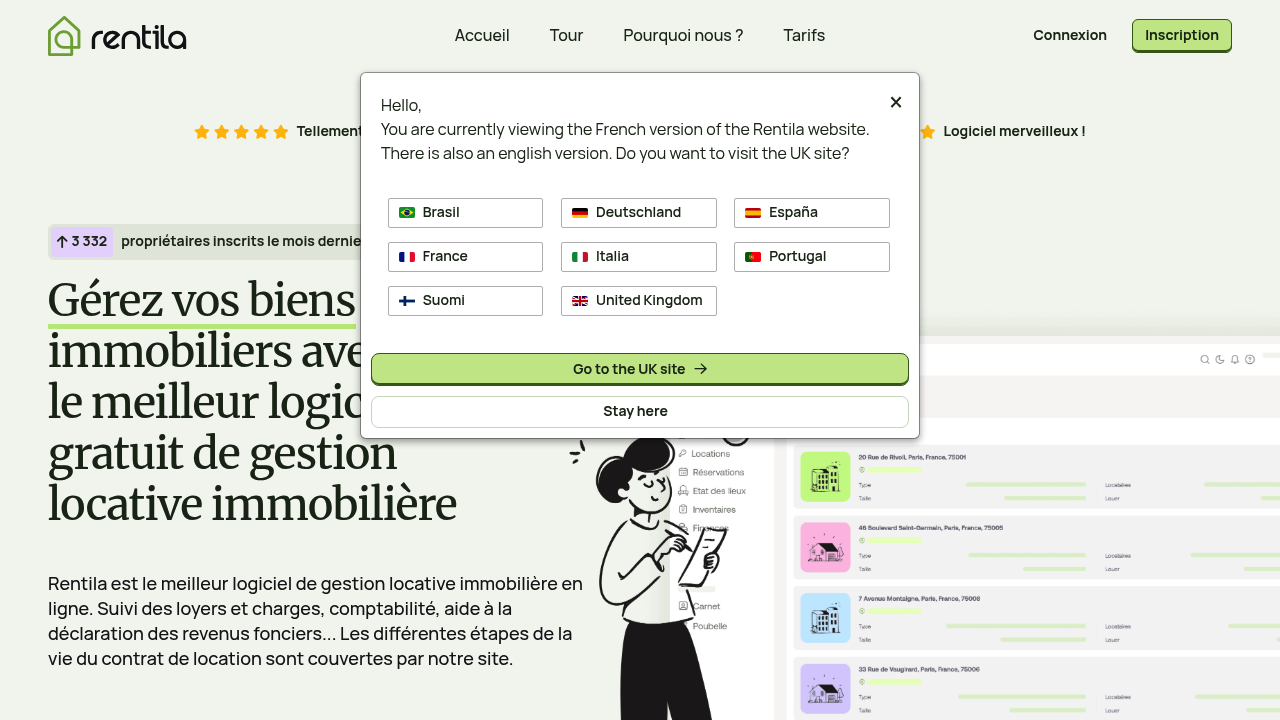Screenshot of https://www.rentila.com/