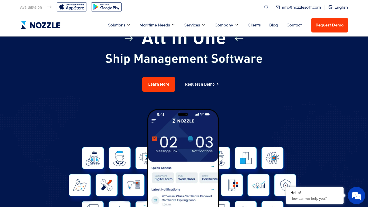 Screenshot of https://nozzlesoft.com