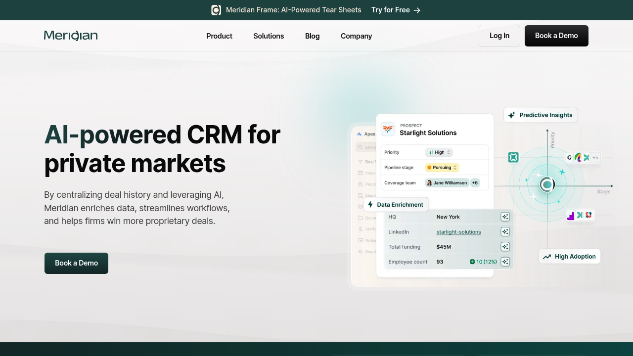 Screenshot of https://www.meridian-ai.com
