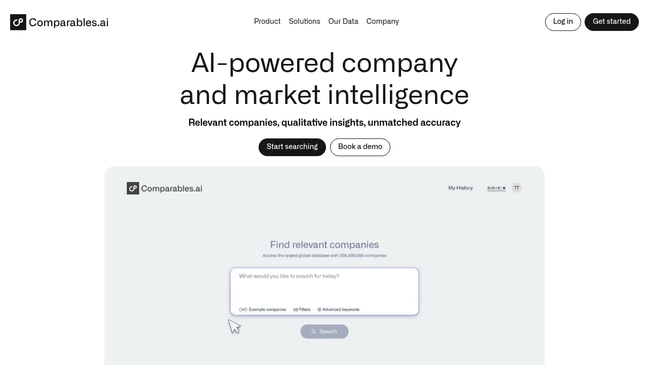 Screenshot of https://comparables.ai