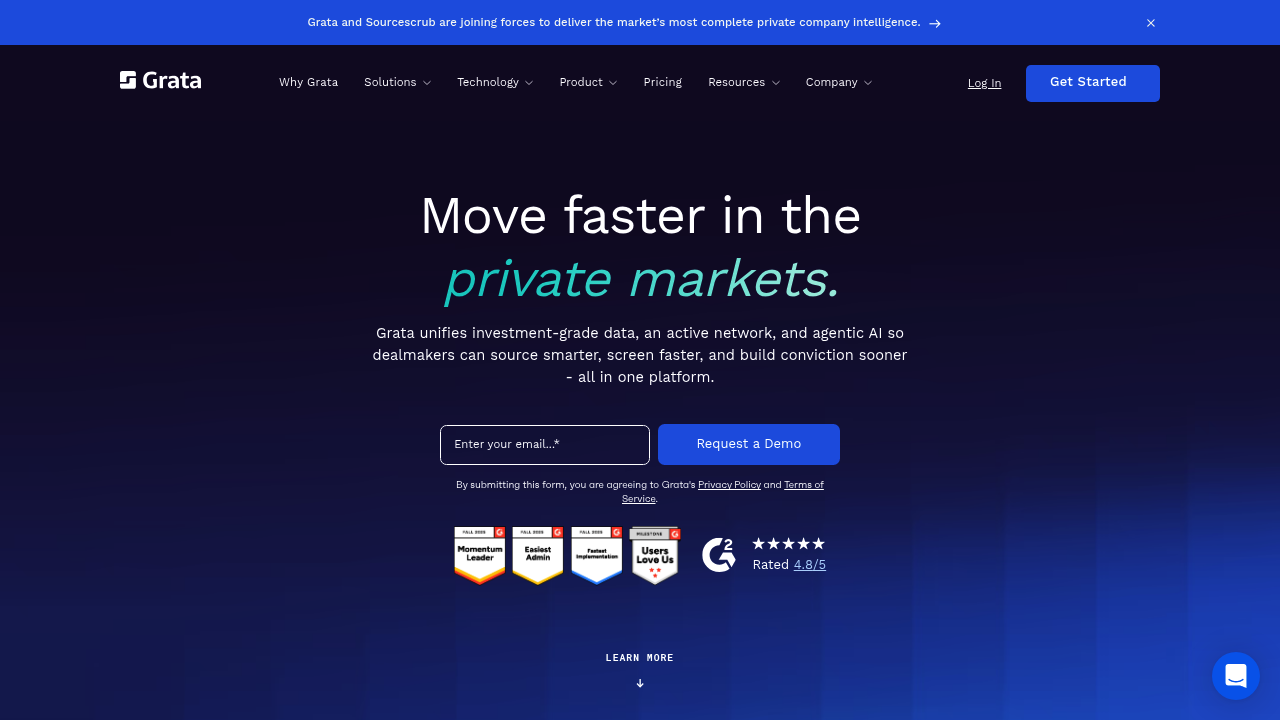 Screenshot of https://grata.com