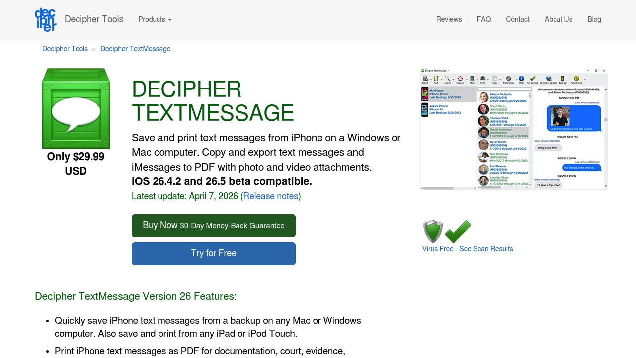 Screenshot of https://deciphertools.com/decipher-textmessage.html