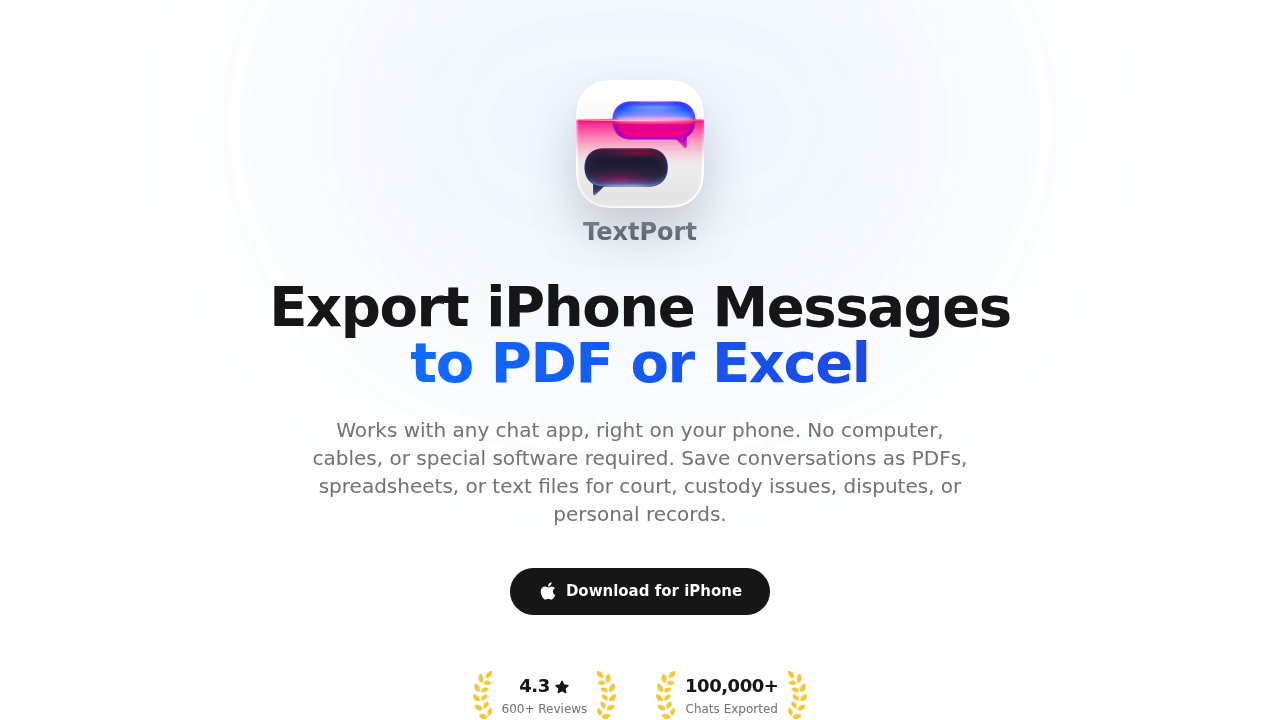 Snímek obrazovky https://textport.com