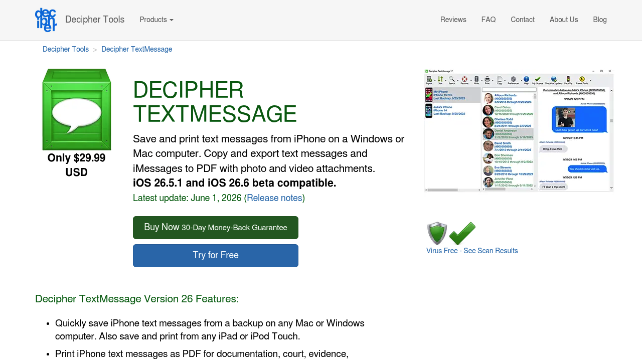 Screenshot of https://deciphertools.com/decipher-textmessage.html