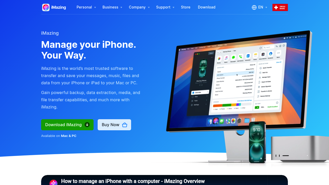 Screenshot of https://imazing.com