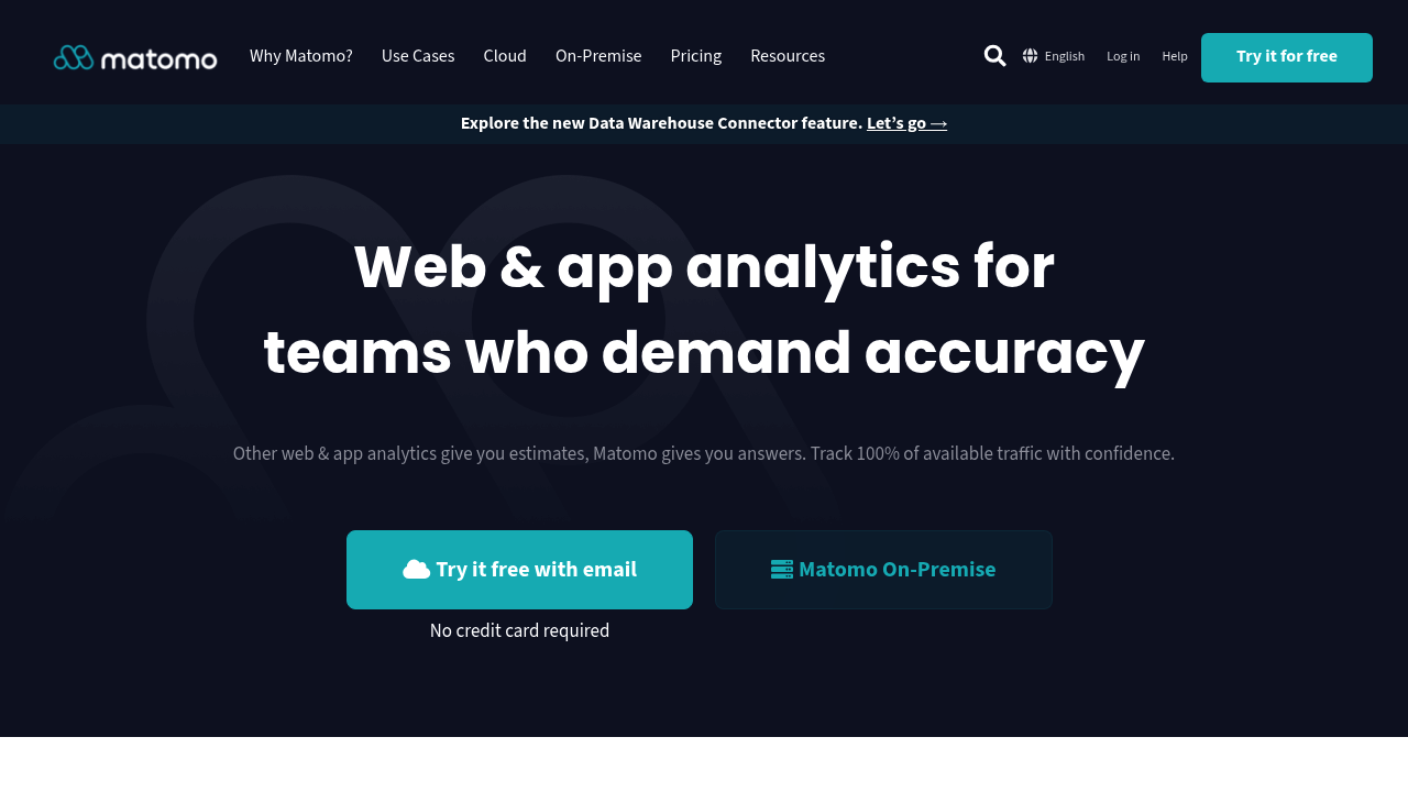 Screenshot of https://matomo.org/