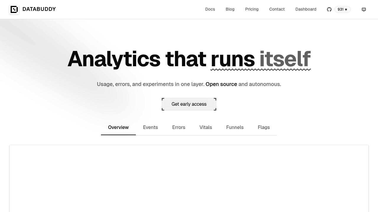 Screenshot of https://www.databuddy.cc