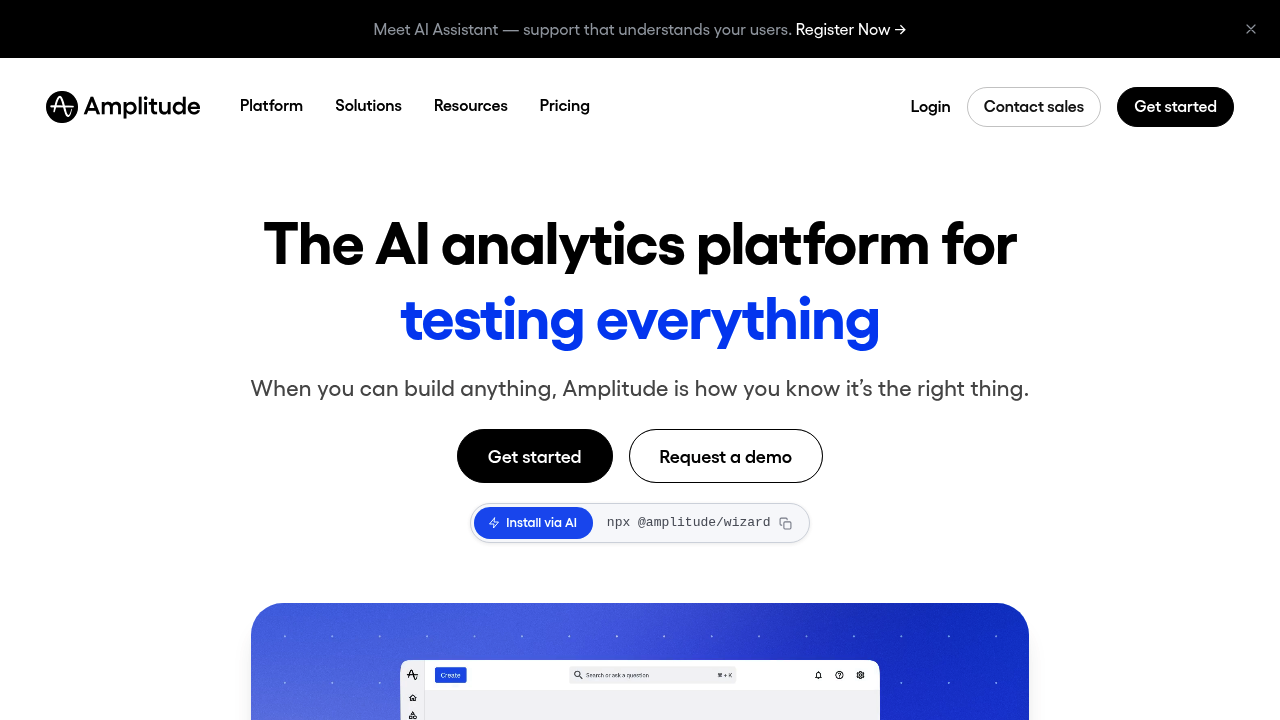Screenshot of https://amplitude.com