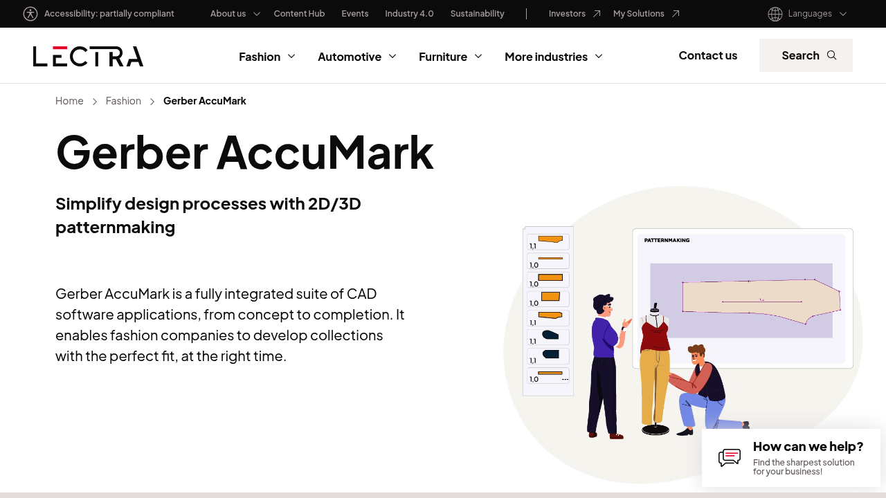 Screenshot of https://www.lectra.com/en/fashion/products/gerber-accumark-fashion