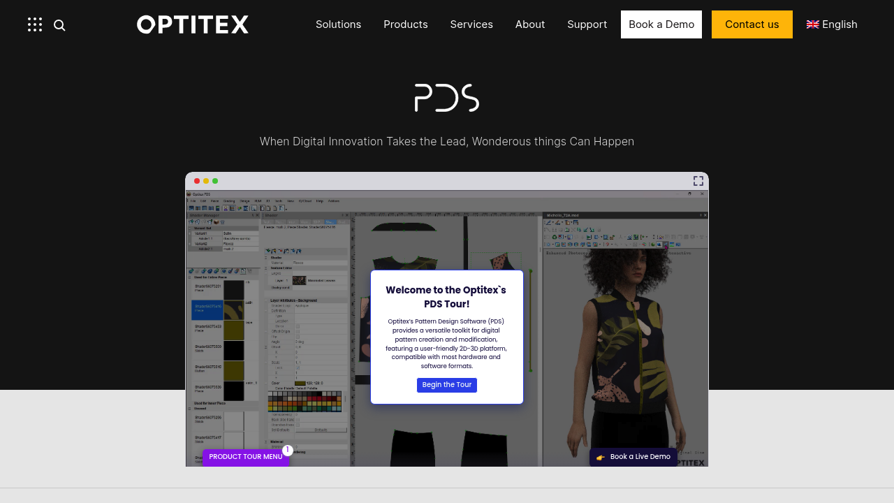 Screenshot of https://optitex.com/products/2d-and-3d-cad-software/