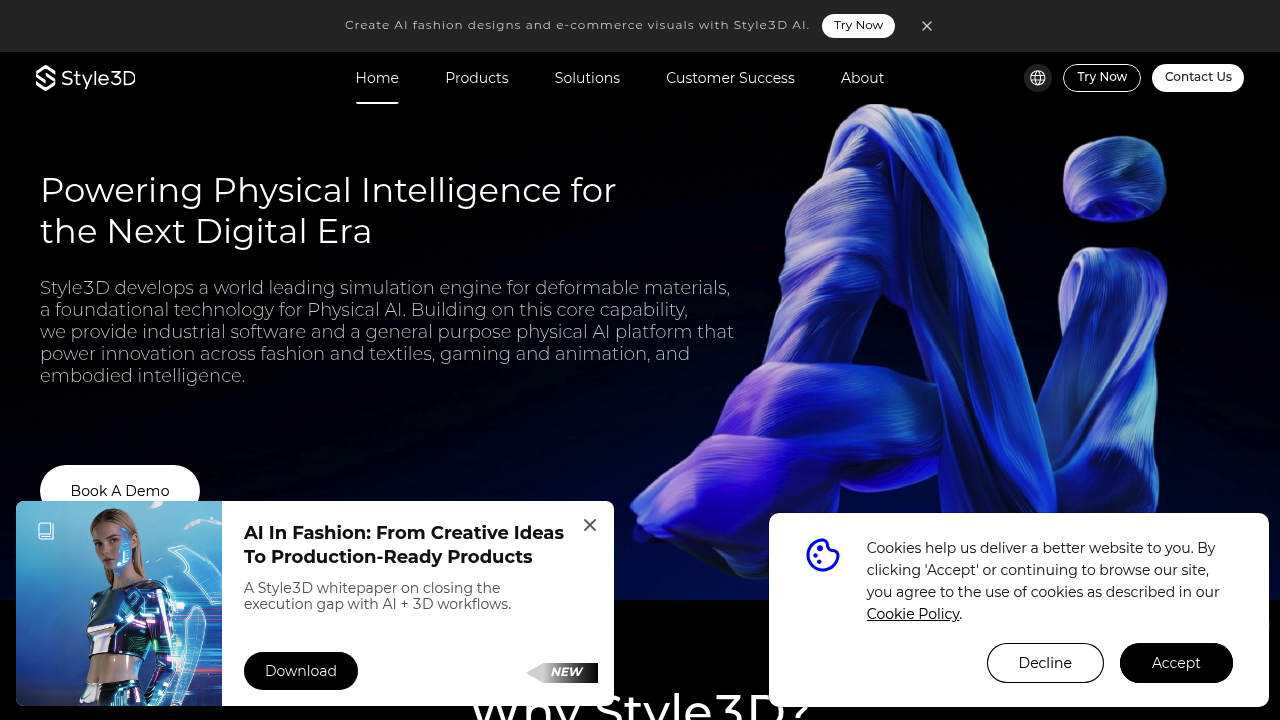Screenshot of https://www.style3d.com/