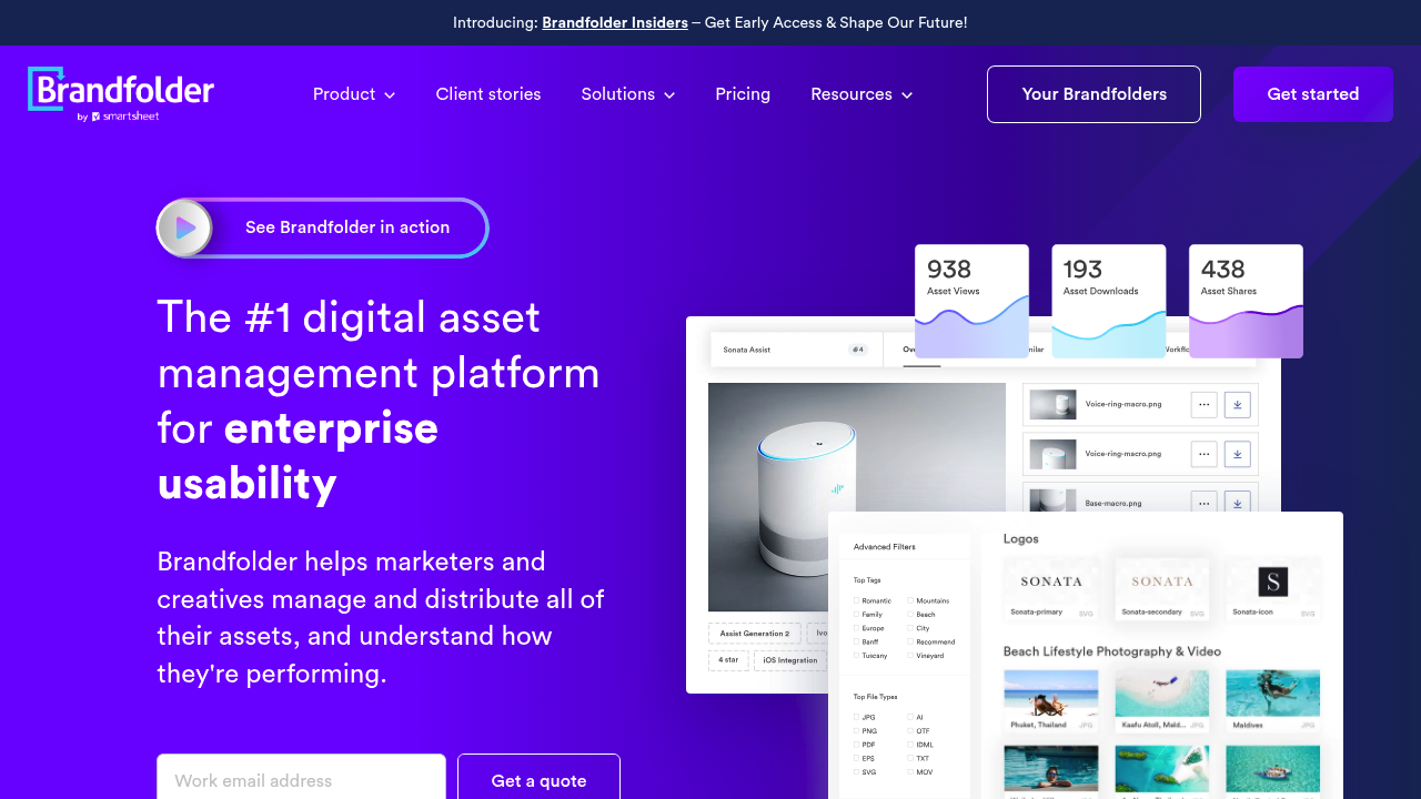 Screenshot of https://brandfolder.com