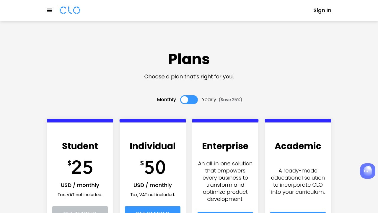 Screenshot of https://www.clo3d.com/en/plans