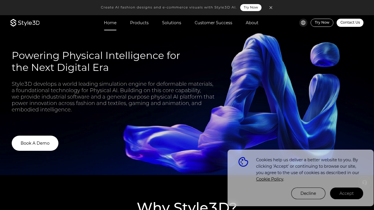 Screenshot of https://www.style3d.com
