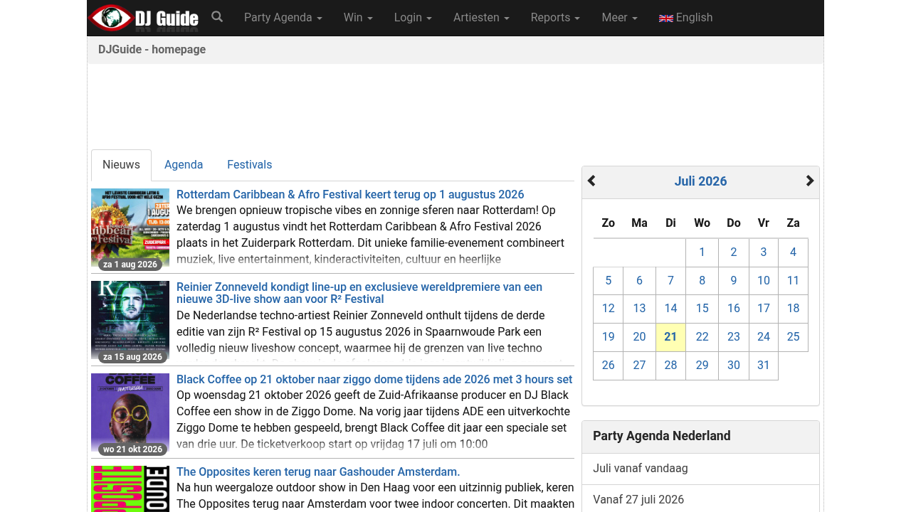Screenshot of https://djguide.nl