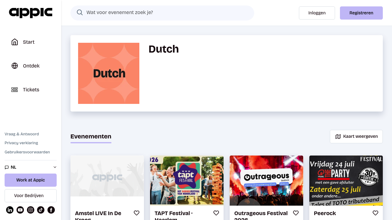 Screenshot of https://appic.events/nl/agenda/nederlandstalig