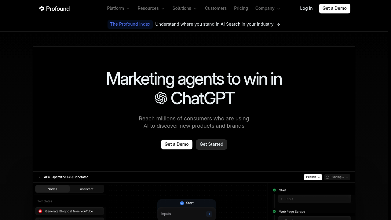 Screenshot of https://tryprofound.com