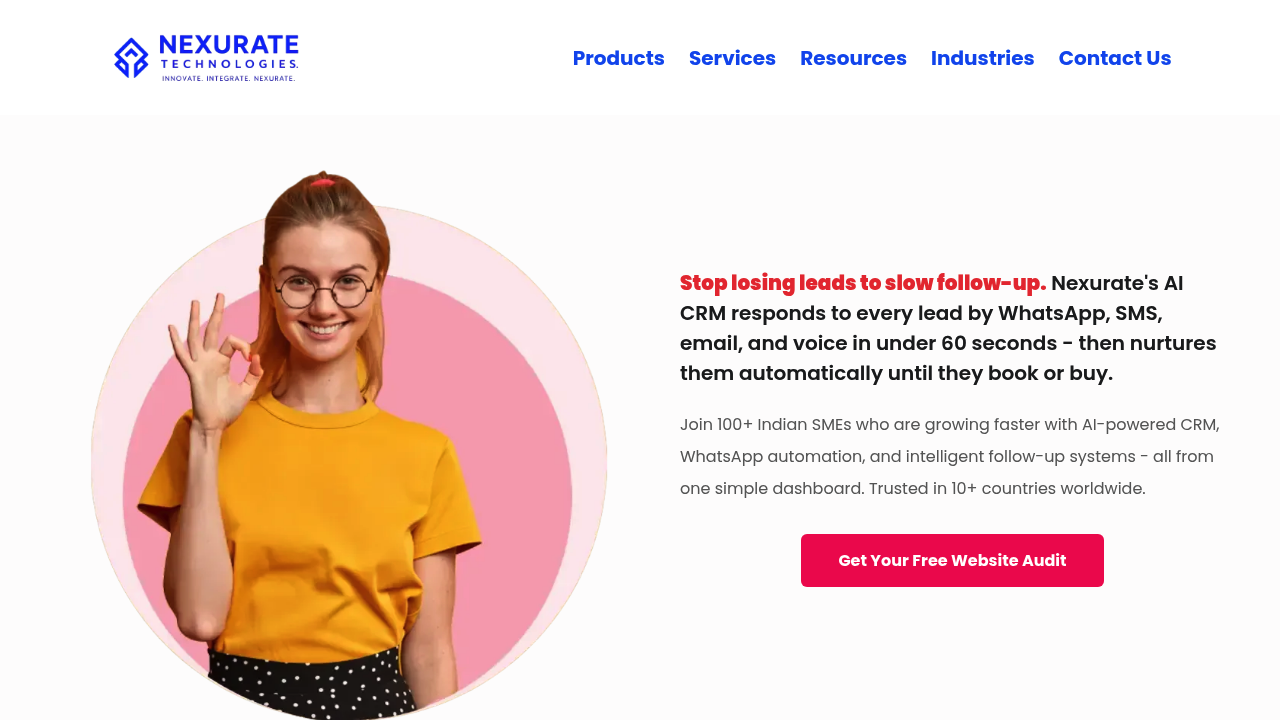 Screenshot of https://nexurate.com