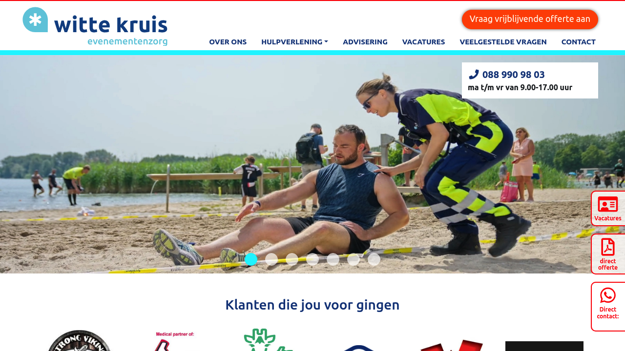 Screenshot of https://evenementenzorg.nl