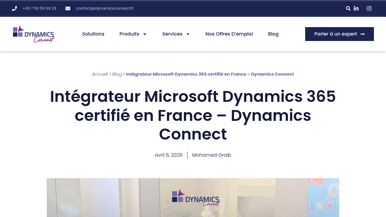 Screenshot of https://dynamicsconnect.fr/integrateur-microsoft-dynamics-365-certifie-en-france-dynamics-connect/