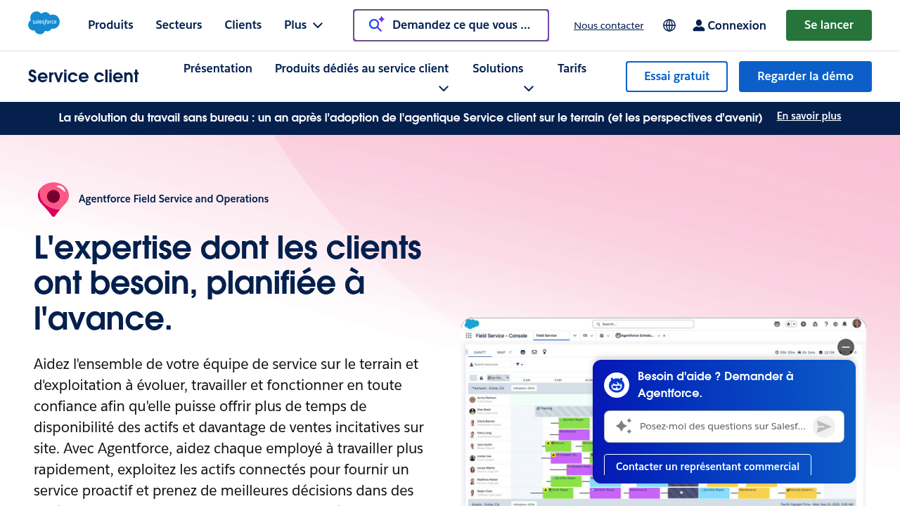 Screenshot of https://www.salesforce.com/fr/products/field-service/overview/
