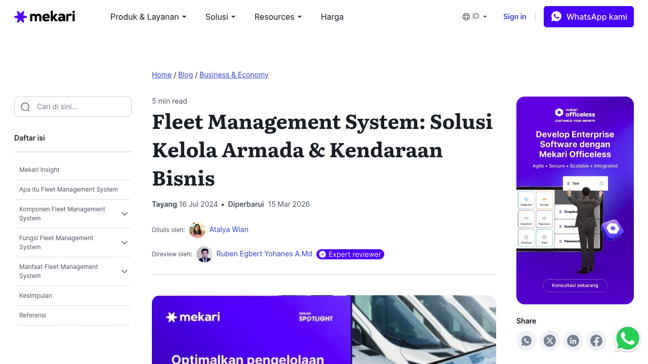 Screenshot of https://mekari.com/blog/fleet-management-system/